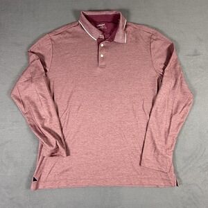 UNTUCKit Polo Shirt Mens‎ XL Maroon Red Long Sleeve Cotton Blend